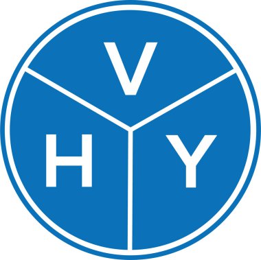 Beyaz arkaplanda VHY harf logosu tasarımı. VHY yaratıcı harflerin baş harfleri logo kavramı. VHY harf tasarımı.