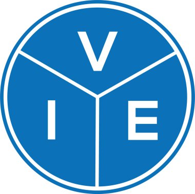 Beyaz arka planda VİE harf logosu tasarımı. VIE yaratıcı harflerin baş harfleri logo konsepti. VİE harf tasarımı.