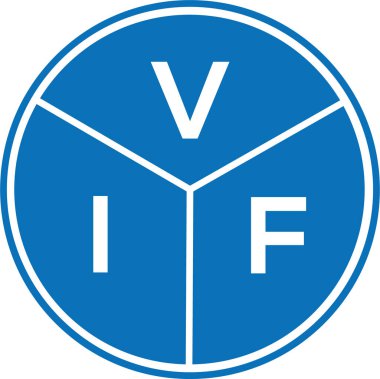 Beyaz arka planda VIF mektup logosu tasarımı. VIF yaratıcı harflerin baş harfleri logo kavramı. VIF harf tasarımı.