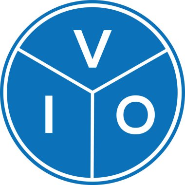Beyaz arka planda VIP harfli logo tasarımı. VIP yaratıcı harflerin baş harfleri logo konsepti. VIO harf tasarımı.