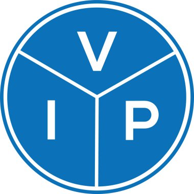 Beyaz arka planda VIP mektup logosu tasarımı. VIP yaratıcı harfler harf logosu konsepti. VIP mektup tasarımı.