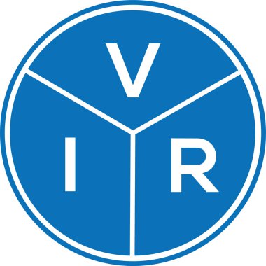 Beyaz arka planda VIR harf logosu tasarımı. VIR yaratıcı harfler logosu konsepti. VIR harf tasarımı.