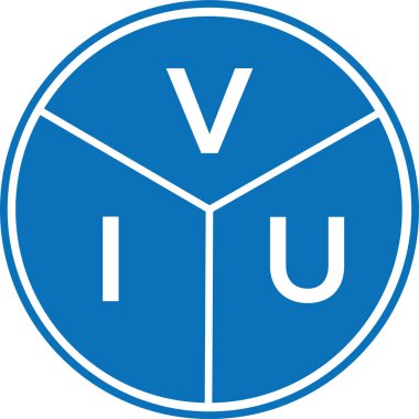 Beyaz arka planda VIU mektup logosu tasarımı. VIU yaratıcı harfler logosu konsepti. VIU harf tasarımı.