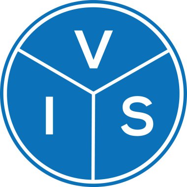 Beyaz arka planda VIS harf logosu tasarımı. VIS yaratıcı harflerin baş harfleri logo kavramı. VIS harf tasarımı.