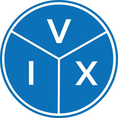 Beyaz arka planda VIX harfli logo tasarımı. VIX yaratıcı harflerin baş harfleri logo konsepti. VIX harf tasarımı.