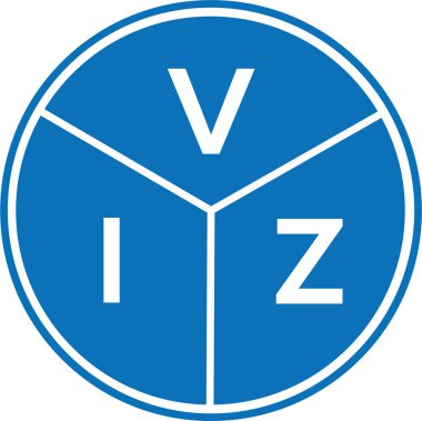 Beyaz arka planda VIZ harf logosu tasarımı. VIZ yaratıcı harflerin baş harfleri logo konsepti. VIZ harf tasarımı.