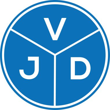 Beyaz arka planda VJD harf logosu tasarımı. VJD yaratıcı harflerin baş harfleri logo kavramı. VJD harf tasarımı.