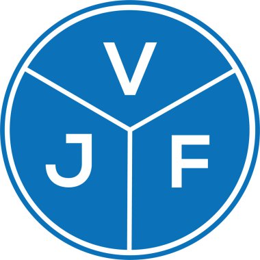 Beyaz arka planda VJF harf logosu tasarımı. VJF yaratıcı harf logosu konsepti. VJF harf tasarımı.