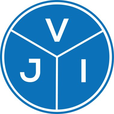 Beyaz arka planda VJI harf logosu tasarımı. VJI yaratıcı harflerin baş harfleri logo kavramı. VJI harf tasarımı.
