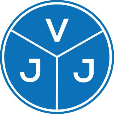Beyaz arka planda VJJ harf logosu tasarımı. VJJ yaratıcı harflerin baş harfleri logo kavramı. VJJ harf tasarımı.