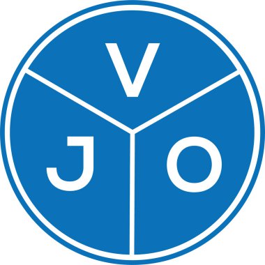 Beyaz arka planda VJO harf logosu tasarımı. VJO yaratıcı harf logosu konsepti. VJO harf tasarımı.