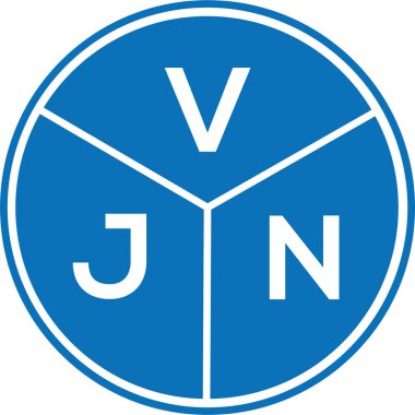 Beyaz arka planda VJN harf logosu tasarımı. VJN yaratıcı harflerin baş harfleri logo kavramı. VJN harf tasarımı.