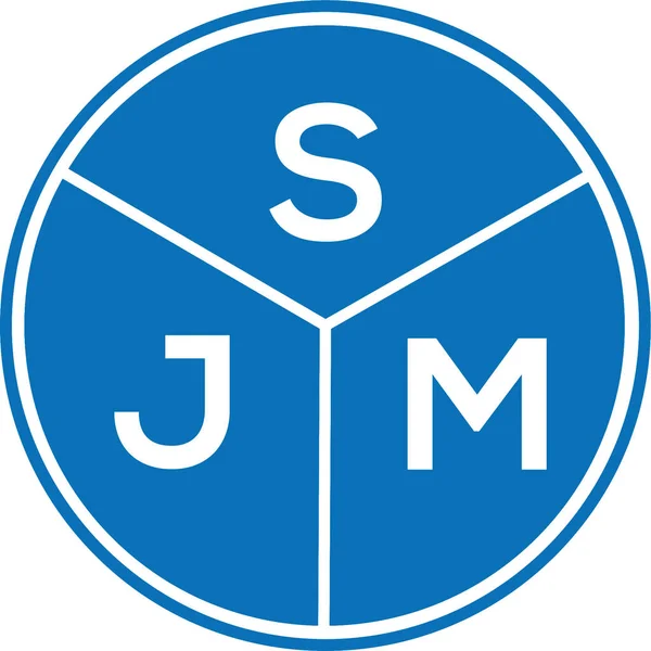 Літерний Дизайн Логотипу Sjm Білому Тлі Творчі Ініціали Sjm Мають — стоковий вектор