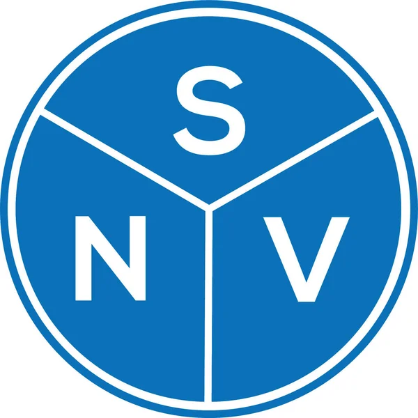 Diseño Del Logotipo Letra Snv Sobre Fondo Blanco Snv Iniciales — Vector de stock