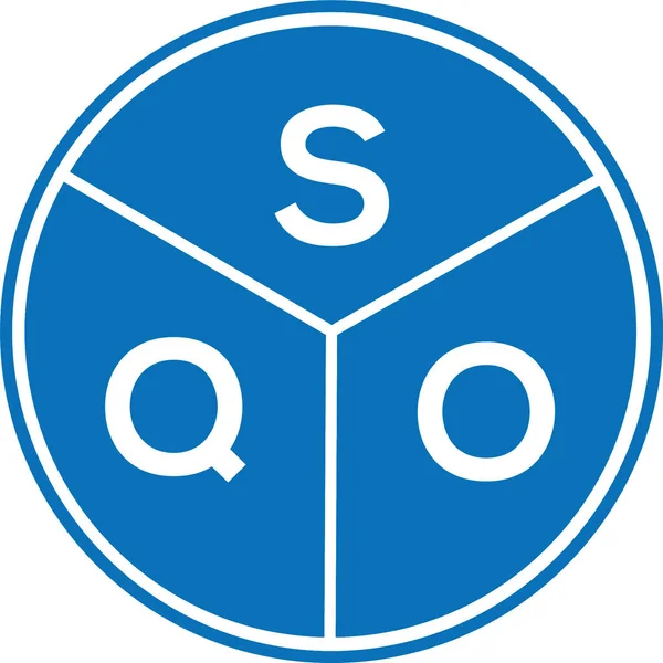 Sqo字母标识的白色背景设计 Sqo创意首字母首字母标识概念 Sqo字母设计 — 图库矢量图片