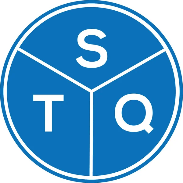 白い背景にStqの文字のロゴデザイン Stqクリエイティブイニシャルレターロゴコンセプト Stqレターデザイン — ストックベクタ