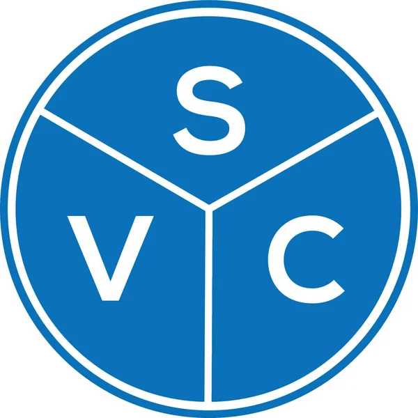 Beyaz arka planda SVC harf logosu tasarımı. SVC yaratıcı harflerin baş harfleri logo kavramı. SVC harf tasarımı.