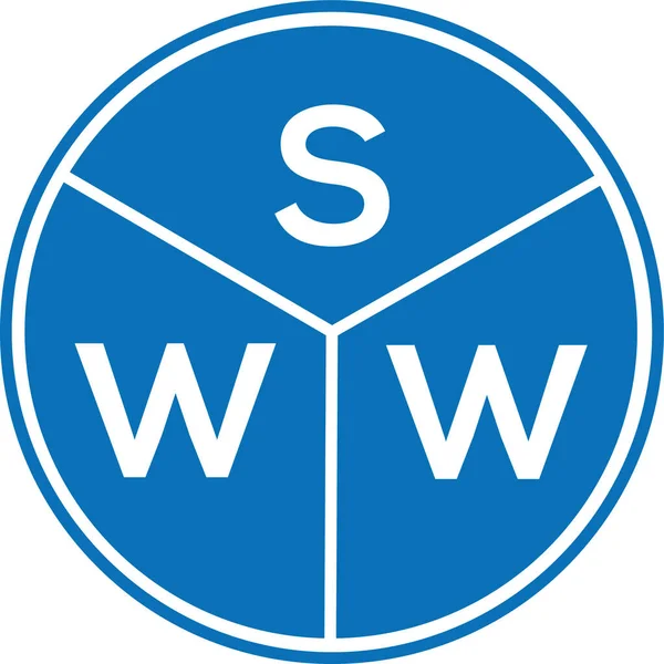 Beyaz arka planda SWW harfli logo tasarımı. Yaratıcı harflerin baş harfleri logo konsepti. Döndürme harfi tasarımı.