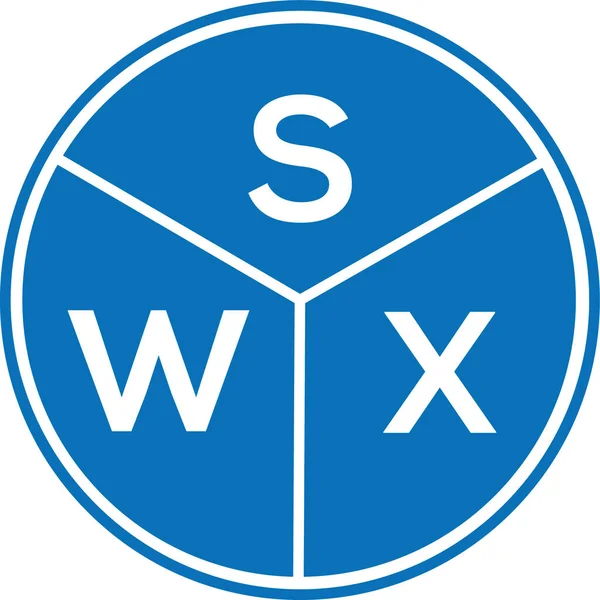 Beyaz arka planda SWX harfli logo tasarımı. SWX yaratıcı harfler logosu konsepti. SWX harf tasarımı.