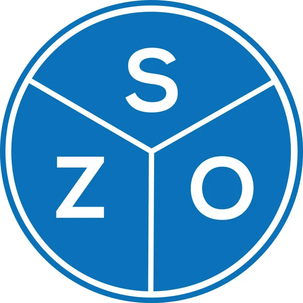 Beyaz arka planda SZO harf logosu tasarımı. SZO yaratıcı harflerin baş harfleri logo kavramı. SZO harf tasarımı.