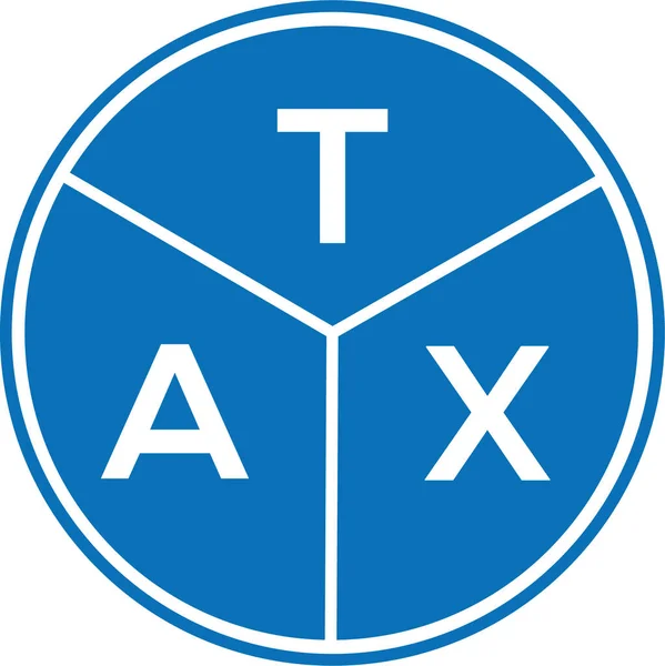 Beyaz Arka Planda Vergi Amblemi Tasarımı Vergi Yaratıcı Harfler Logosu — Stok Vektör