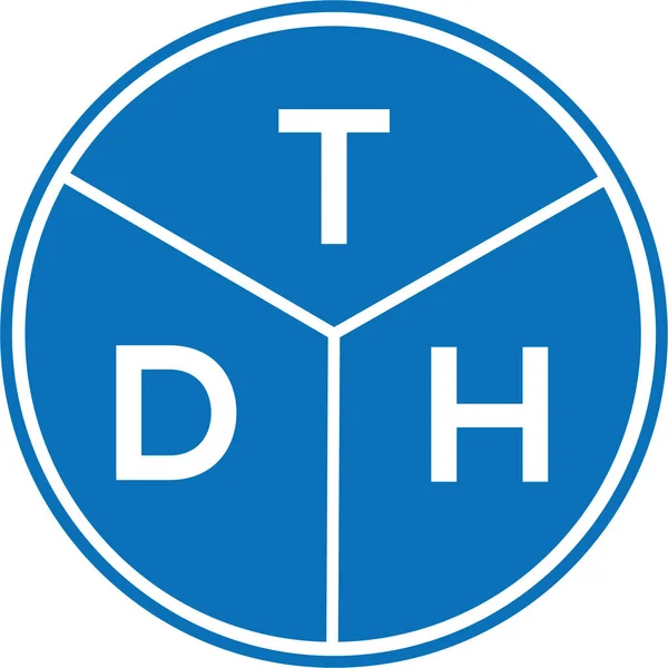 Beyaz Arka Planda Tdh Harf Logosu Tasarımı Tdh Yaratıcı Harflerin — Stok Vektör