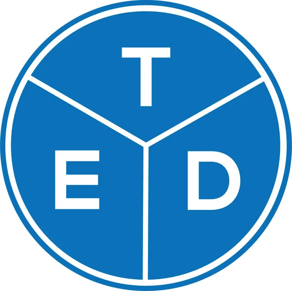 Ted Brev Logotyp Design Vit Bakgrund Ted Kreativa Initialer Brev — Stock vektor