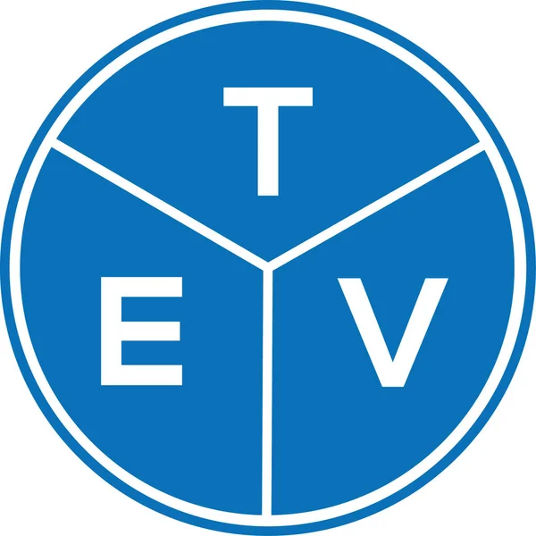 Tev Lettre Logo Design Sur Fond Blanc Tev Initiales Créatives — Image vectorielle