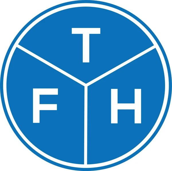 Beyaz Arka Planda Tfh Harf Logosu Tasarımı Tfh Yaratıcı Harflerin — Stok Vektör