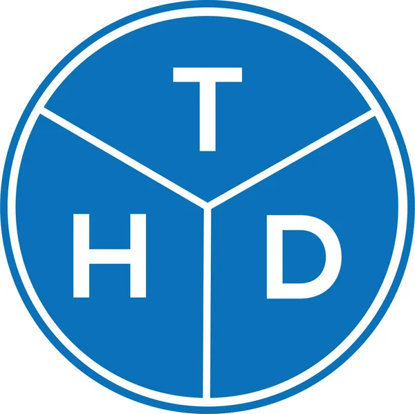 Beyaz Arka Planda Thd Harf Logosu Tasarımı Thd Yaratıcı Harflerin — Stok Vektör