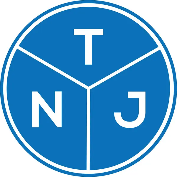 Tnj字母标识的白色背景设计 Tnj创意的首字母首字母标识概念 Tnj字母设计 — 图库矢量图片