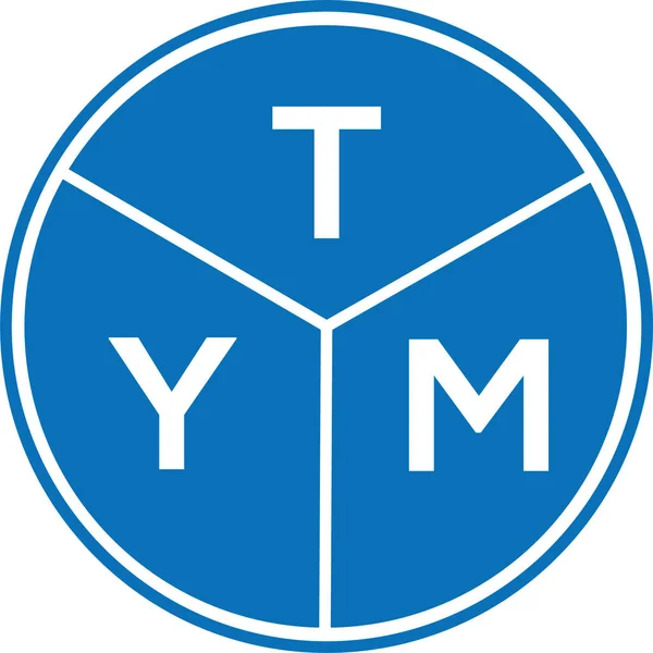 Beyaz Arkaplanda Tym Harf Logosu Tasarımı Tym Yaratıcı Harflerin Baş — Stok Vektör