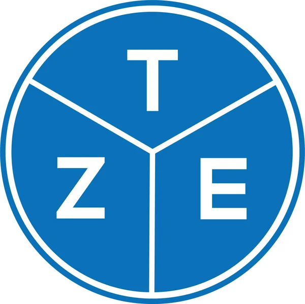 Tze Bokstav Logotyp Design Vit Bakgrund Tze Kreativa Initialer Brev — Stock vektor