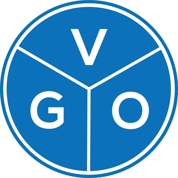 Beyaz arka planda VGO harf logosu tasarımı. VGO yaratıcı harfler logosu konsepti. VGO harf tasarımı.