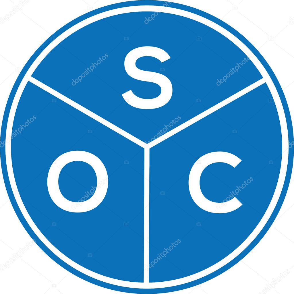 SOC letter logo design on white background. SOC creative initials letter logo concept. SOC letter design.