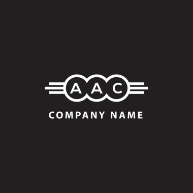 Siyah arka planda AAC harf logosu tasarımı. AAC yaratıcı harflerin baş harfleri logo kavramı. AAC harf tasarımı.