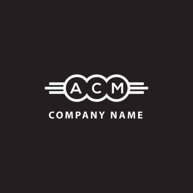 Siyah arkaplanda ACM harf logosu tasarımı. ACM yaratıcı harflerin baş harfleri logo kavramı. ACM harf tasarımı.