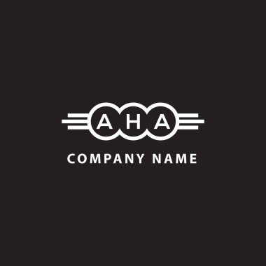 Siyah arka planda AHA harf logosu tasarımı. Yaratıcı harflerin baş harfleri logo konsepti. AHA harf tasarımı.