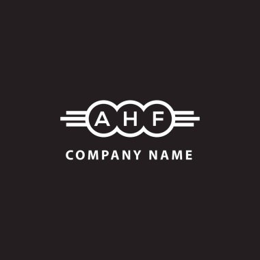 Siyah arka planda AHF harf logosu tasarımı. AHF yaratıcı harflerin baş harfleri logo kavramı. AHF harf tasarımı.