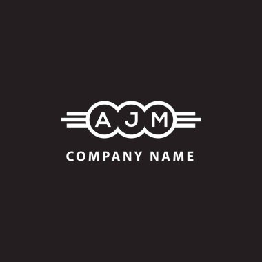 Siyah arka planda AJM harf logosu tasarımı. AJM yaratıcı harflerin baş harfleri logo kavramı. AJM harf tasarımı.