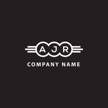 Siyah arka planda AJR harf logosu tasarımı. AJR yaratıcı harflerin baş harfleri logo kavramı. AJR harf tasarımı.