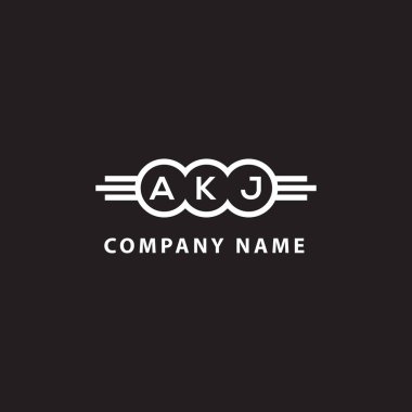 Siyah arka planda AKJ harf logosu tasarımı. AKJ yaratıcı harflerin baş harfleri logo kavramı. AKJ harf tasarımı.
