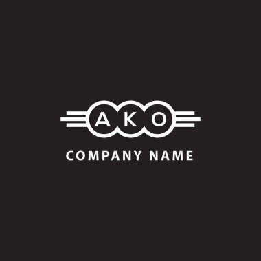 Siyah arka planda AKO harf logosu tasarımı. AKO yaratıcı harflerin baş harfleri logo kavramı. AKO harf tasarımı.