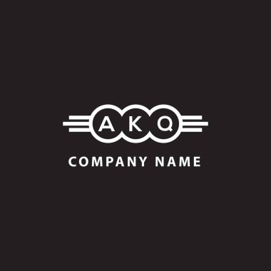 Siyah arkaplan üzerindeki AKQ harfi logo tasarımı. Namı diğer yaratıcı harflerin baş harfleri logo konsepti. AKQ harf tasarımı.