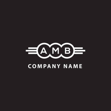 Siyah arka planda AMB harfi logo tasarımı. AMB yaratıcı harflerin baş harfleri logo kavramı. AMB harf tasarımı.