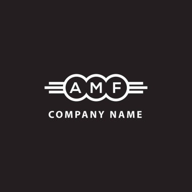 Siyah arka planda AMF harf logosu tasarımı. AMF yaratıcı harflerin baş harfleri logo kavramı. AMF harf tasarımı.