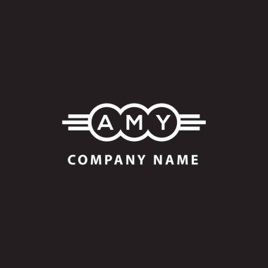 Siyah arka planda AMY mektup logosu tasarımı. AMY yaratıcı harfler logosu konsepti. AMY mektup tasarımı.