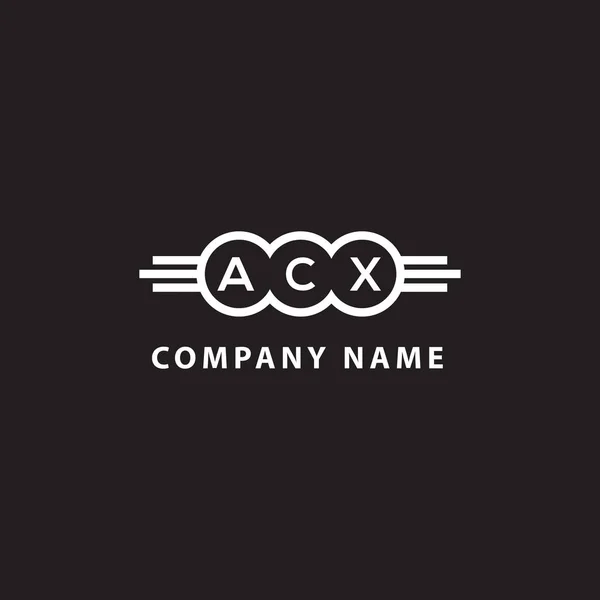 Acx Lettre Logo Design Sur Fond Noir Acx Initiales Créatives — Image vectorielle