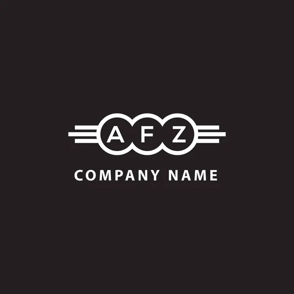 Afz Lettre Logo Design Sur Fond Noir Afz Initiales Créatives — Image vectorielle