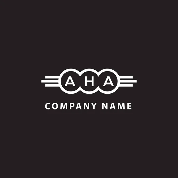 Siyah arka planda AHA harf logosu tasarımı. Yaratıcı harflerin baş harfleri logo konsepti. AHA harf tasarımı.